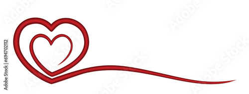 The symbol of stylized red hearts.