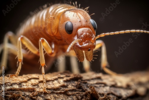 Detailed Macro closeup termite. Animal nature insect, tropical soldier. Generate Ai