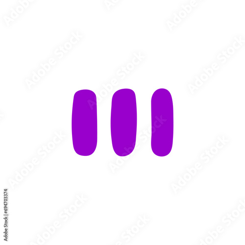 set of simple elements in purple element