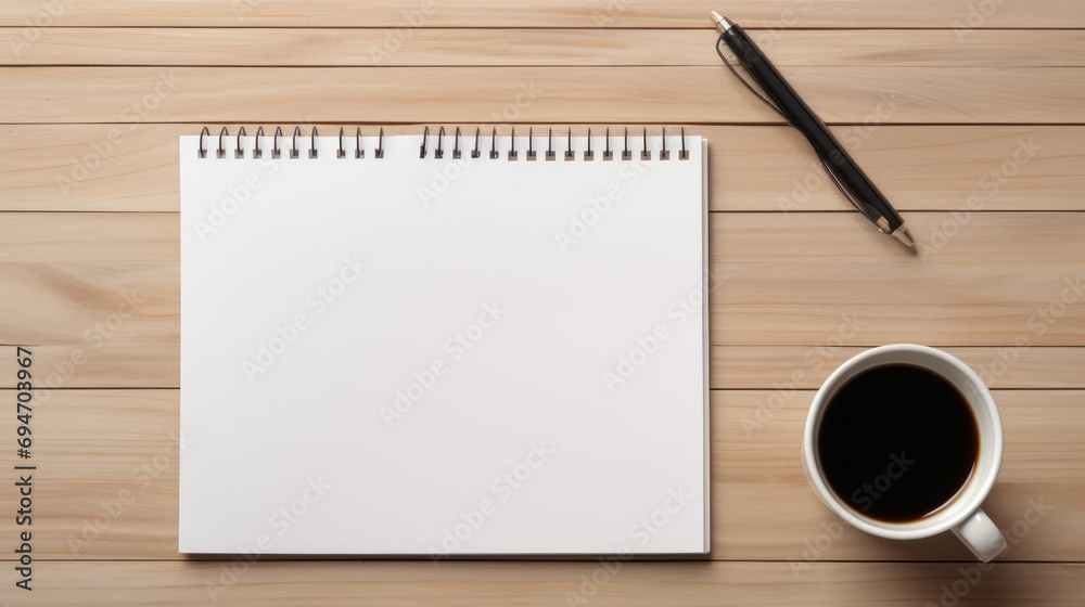 desk office , blank notepad, coffee cup and pen on wood table. desk office , blank notepad, coffee cup and pen on wood table.