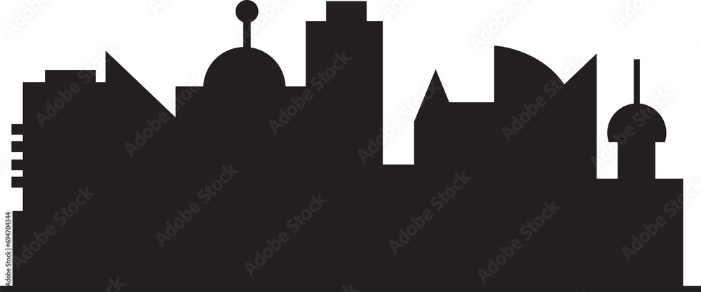 Silhouette City Skyline Illustration
