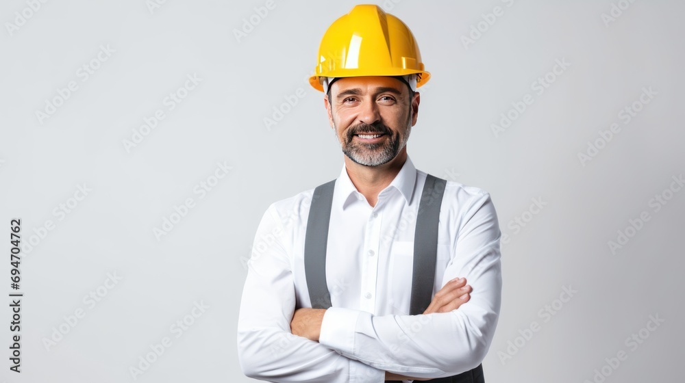 portrait of a male Civil Engineer isolated on white background. portrait of a male Civil Engineer isolated on white background.