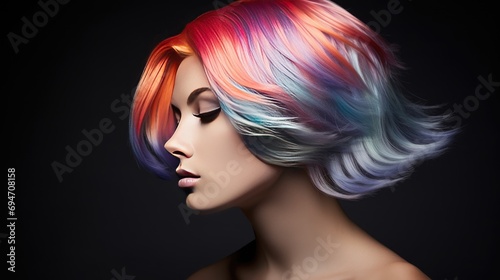 colorful hair woman hairstyle style 