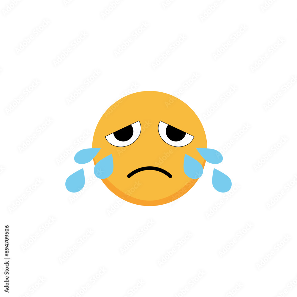 Crying emoticon. Cartoon emoji. Vector Crying emoticon. Cartoon emoji. Vector