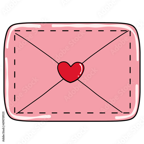 valentine clipart pink Envelope hearts