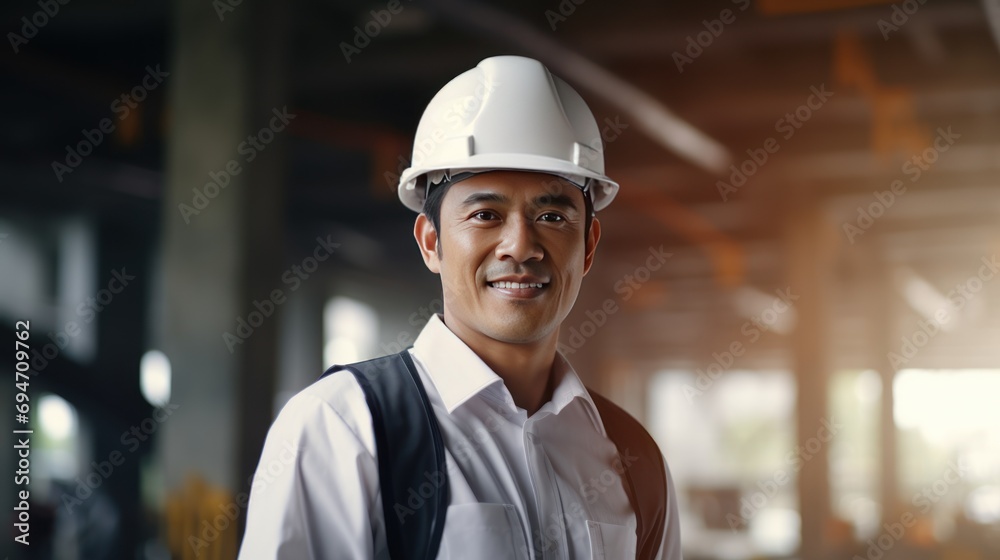 Asian engineer handsome man or architect Asian engineer handsome man or architect