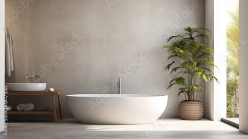 interior design background of bathtub bathroom