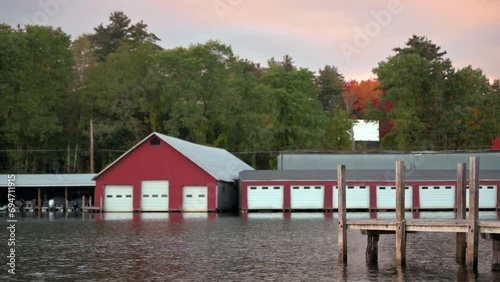Boat house across the river.