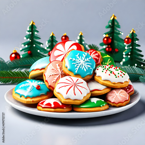 vectorize Christmas cookies isolated on plain background