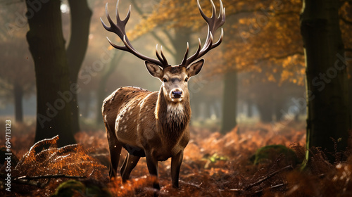 Antlered Majesty: Capturing the Elegance of a Male Deer Buck During Rut © Cyprien Fonseca