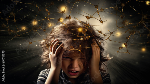 Child suffering from painful, chronic migraine