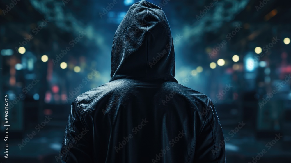 Unidentified Hacker in dark background Unidentified Hacker in dark background