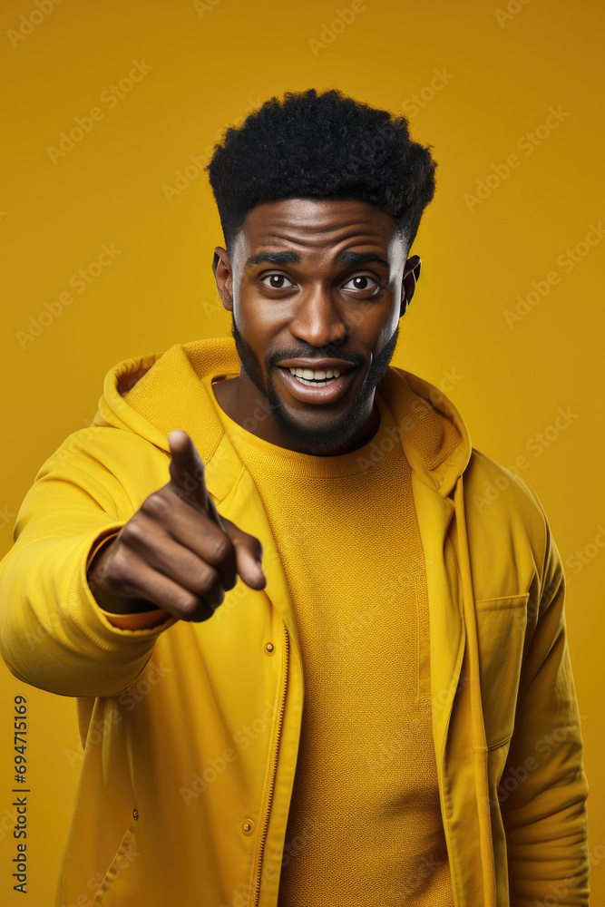 smiling man pointing to the camera smiling man pointing to the camera