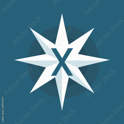Wallpaper Mural Holiday decorating service filled colorful initial logo idea. Decor for holidays studio. Letters inside star shape. Graphic design. Created using neural network Torontodigital.ca