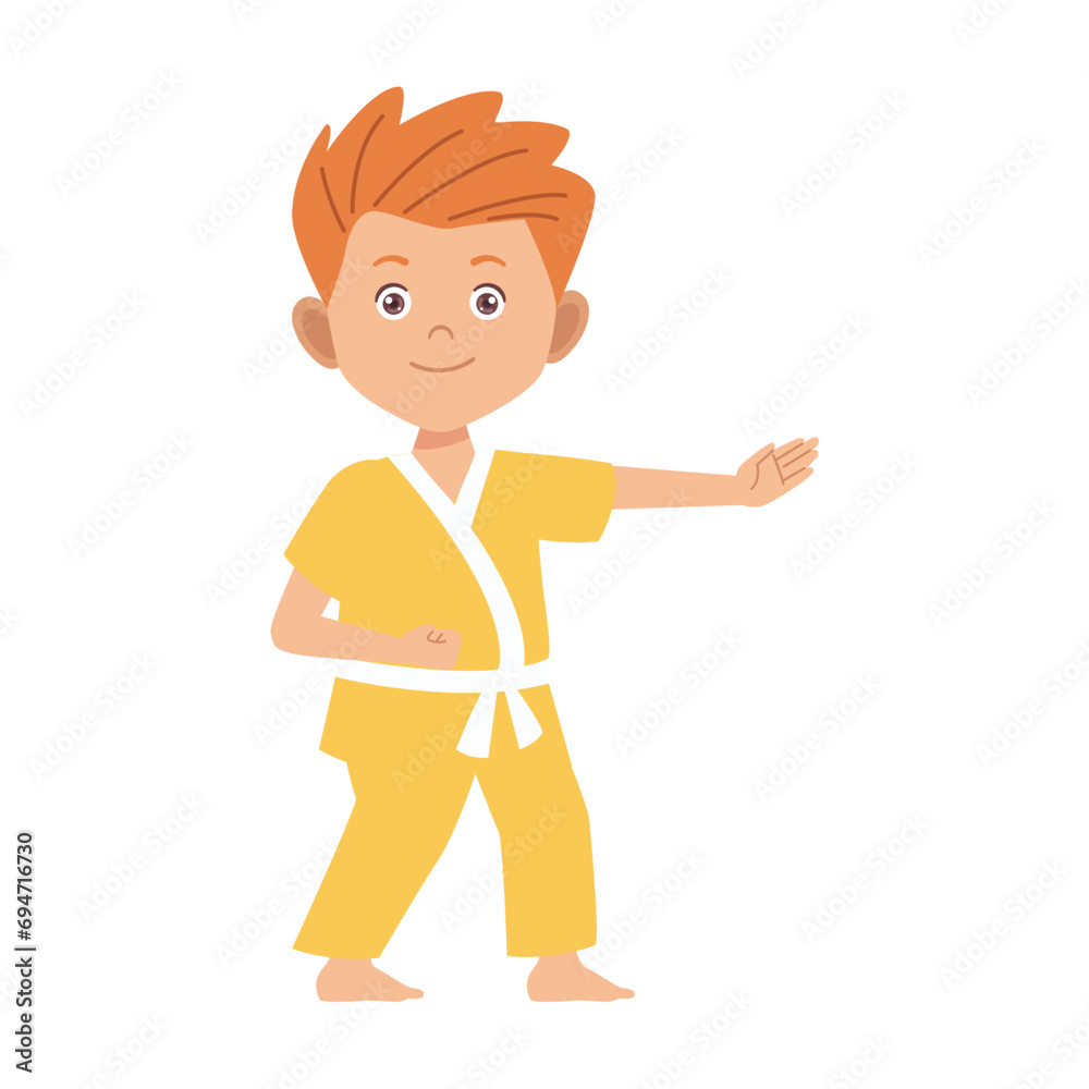 set of child poses in yellow clothes color set of child poses in yellow clothes color
