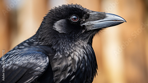 Raven s Gaze  Capturing the Majestic Presence of a Close-Up Corvus corax