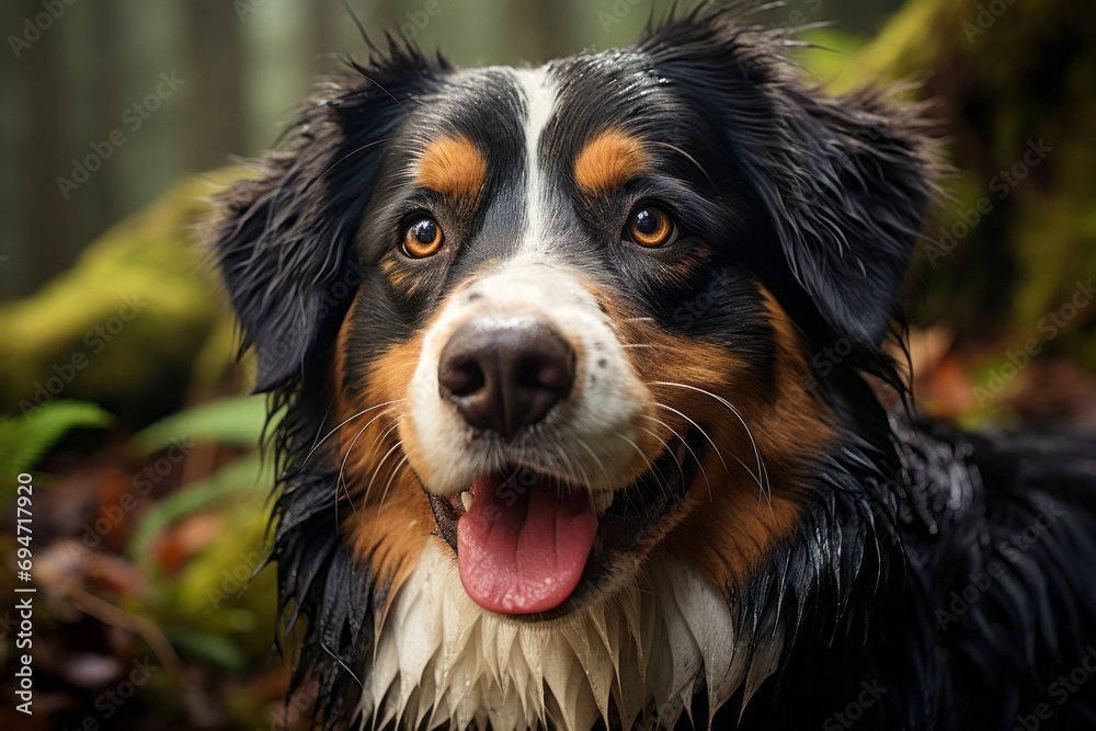 Friendly Bernese Mountain Dog, Generative AI