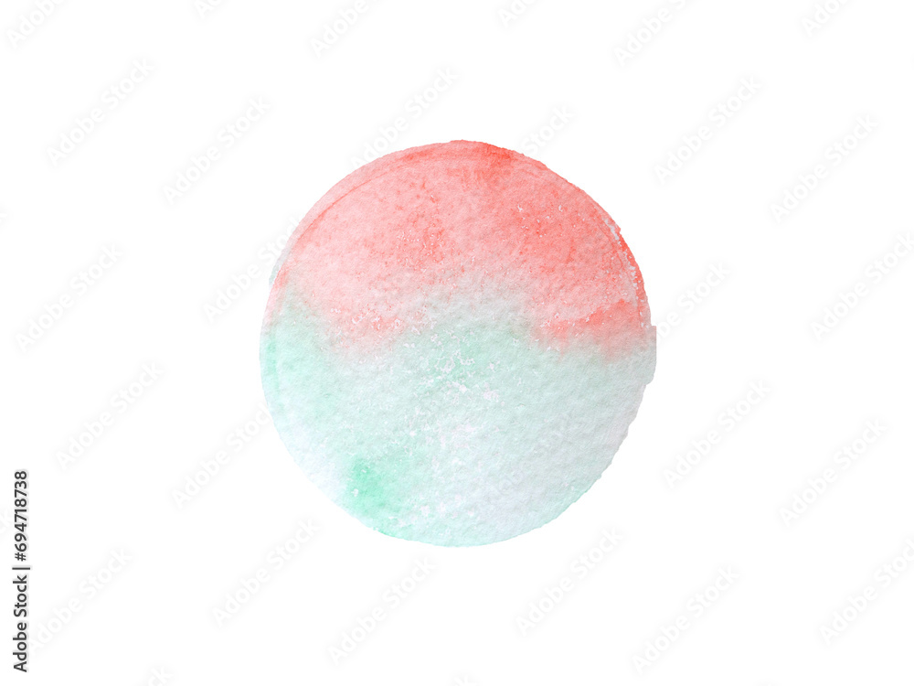 Abstract red-green watercolors, circle shape brush stroked painting on white paper background for design, wallpaper, banner. Abstract red-green watercolors, circle shape brush stroked painting on white paper background for design, wallpaper, banner.