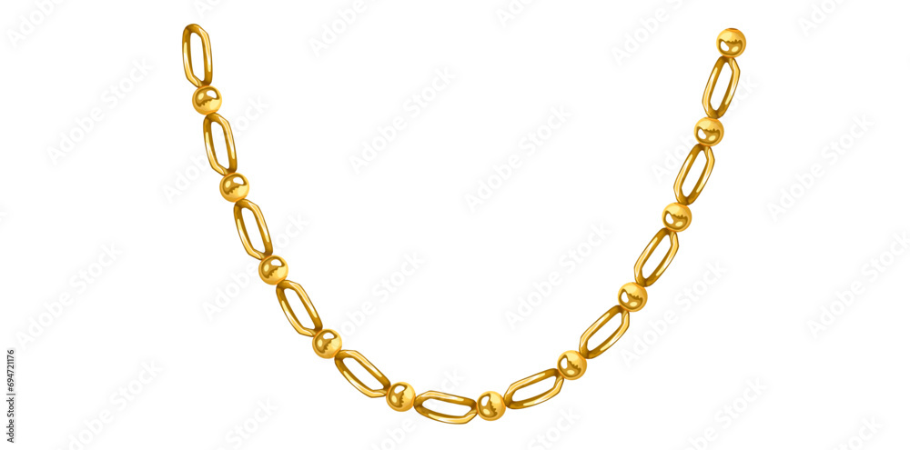 Realistic Detailed 3D Gold Chain On White Background, Solid Golden Metallic Chain Vector Illustration. Realistic Detailed 3D Gold Chain On White Background, Solid Golden Metallic Chain Vector Illustration.