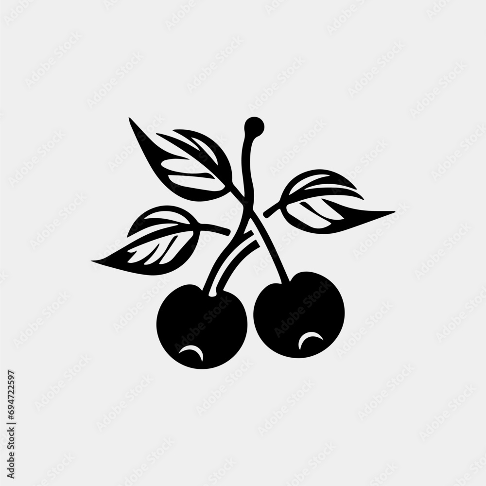 Obraz premium Cherry Fruit Icon Vector Design.