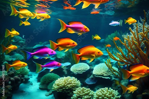 The Rich Array of Colorful Fishes and Plants Below
