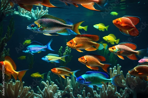 Colorful Fishes and Plants Transforming the Seabed