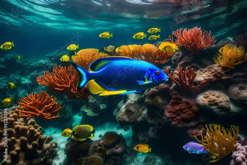 Colorful Sea Life and Plants Flourishing in Concert
