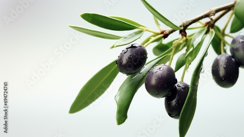 olive branch with olives. generative ai
