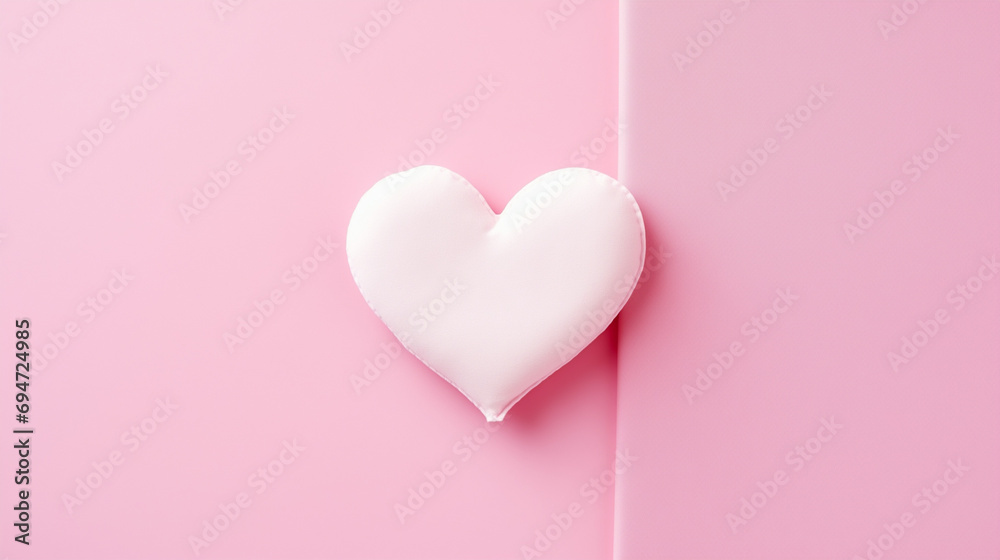 Banner.The word love in white letters on a trendy pink background. Happy Valentine's Day, Mother's Day, March 8, World Women's Day holiday card concept. Flat lay