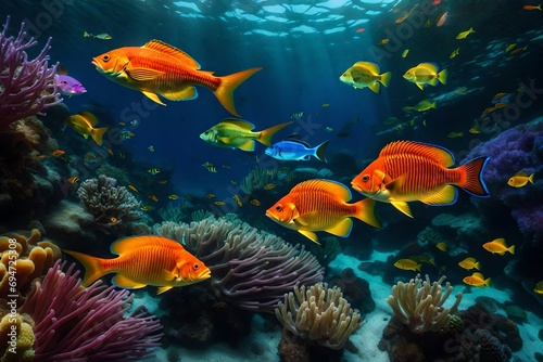 A Rich Display of Colors with Vibrant Marine Life © Muhammad