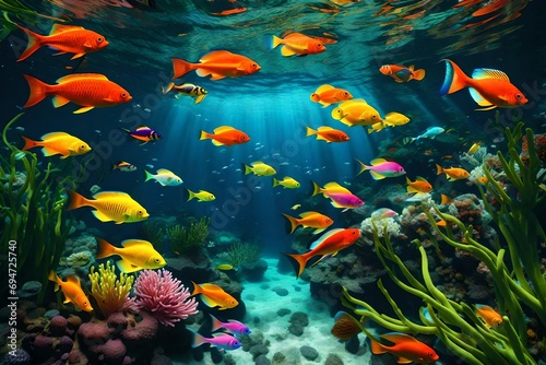 A Carnival of Colorful Sea Life and Plants © Muhammad