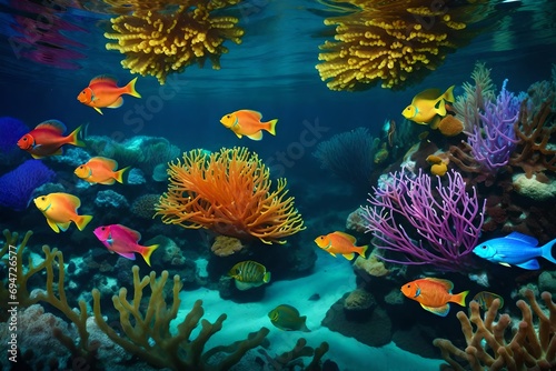 A Colorful Underwater Landscape Teeming with Life