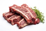 Beef spare ribs isolated on white background
