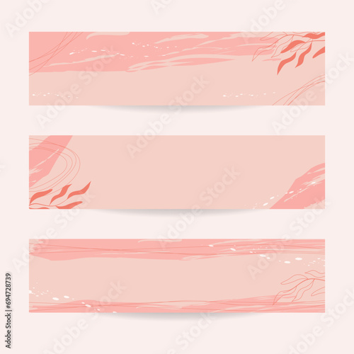 Peach fluff. Soft neutral banners. Fashionable color of 2024. Posts on social networks, advertising, posters.