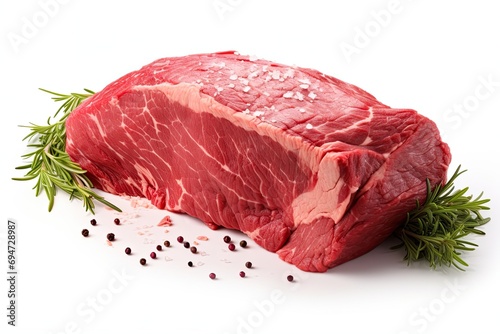 Beef topside isolated on white background