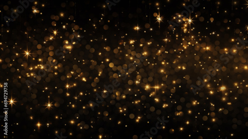 Abstract gold bokeh background. Christmas and New Year backdrop.