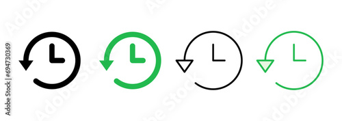 History icon set. recent event history