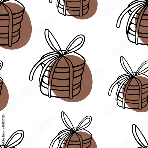 Seamless pattern Doodle bundle with cookies. Christmas cookies