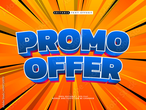 promo offer 3d editable text effect template