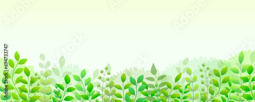 緑色の植物が生えるベクター背景素材