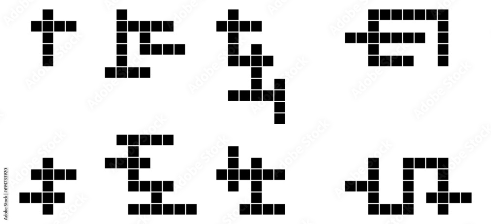 Fototapeta premium Crossword Set Web Icons