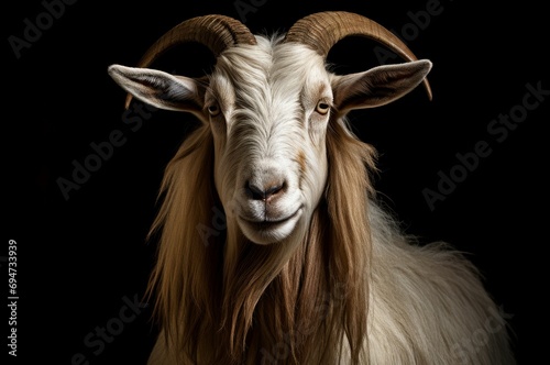 Horned Male goat. Nature horn animal. Generate Ai