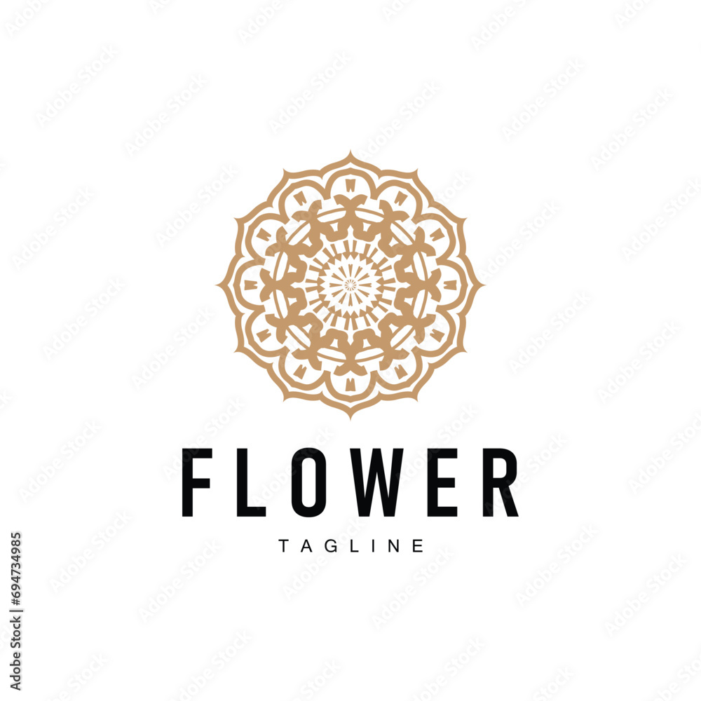 Abstract style floral logo design simple floral mandala illustrator template Abstract style floral logo design simple floral mandala illustrator template