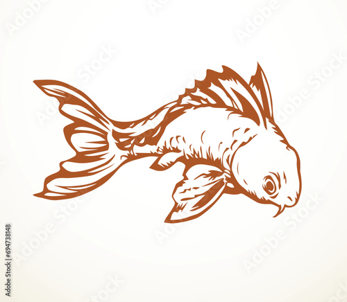Vector drawing. Fish in the water
