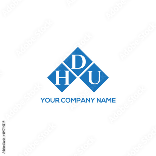DHU letter logo design on white background. DHU creative initials letter logo concept. DHU letter design.
 photo