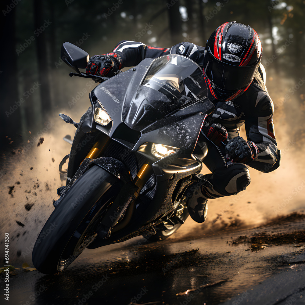 Generative AI,Precision Speed: Superbike Lean on High-Speed Racetrack Generative AI,Precision Speed: Superbike Lean on High-Speed Racetrack