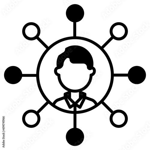 Enterprise solid glyph icon illustration