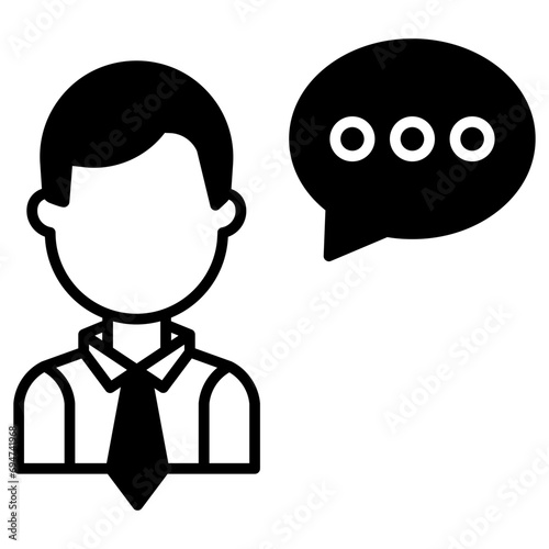 Entrepreneur solid glyph icon illustration