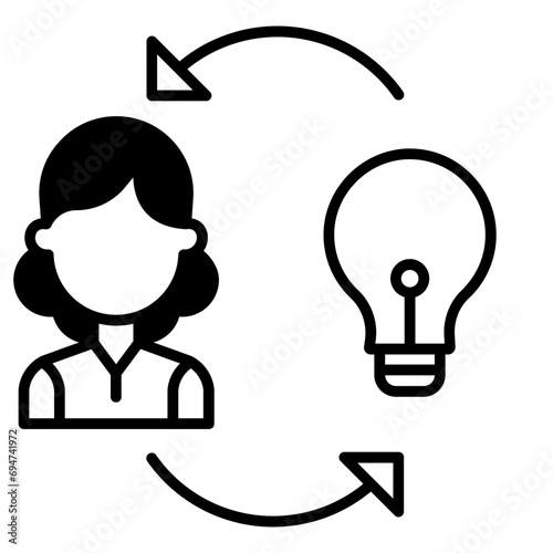 Entrepreneur solid glyph icon illustration