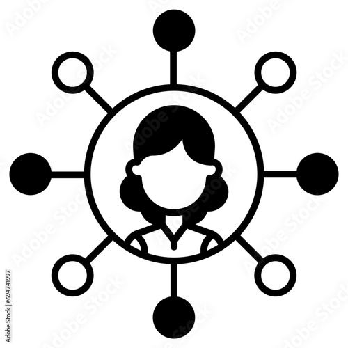 Enterprise solid glyph icon illustration
